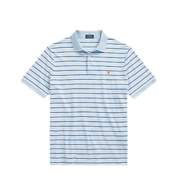 Polo Ralph Lauren Classic Fit Striped Soft Cotton Polo Light Blue Navy White XXL - Picture 1 of 11